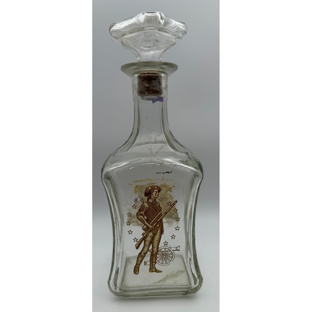 Vintage Old Fitzgerald Collectors Series Glass Decanter Revolutionary Soldier